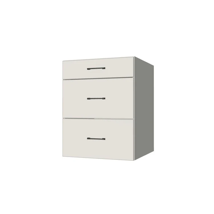 24" Wide Drawer Cabinet - (White Melamine Boxes - Flat Panel Doors)