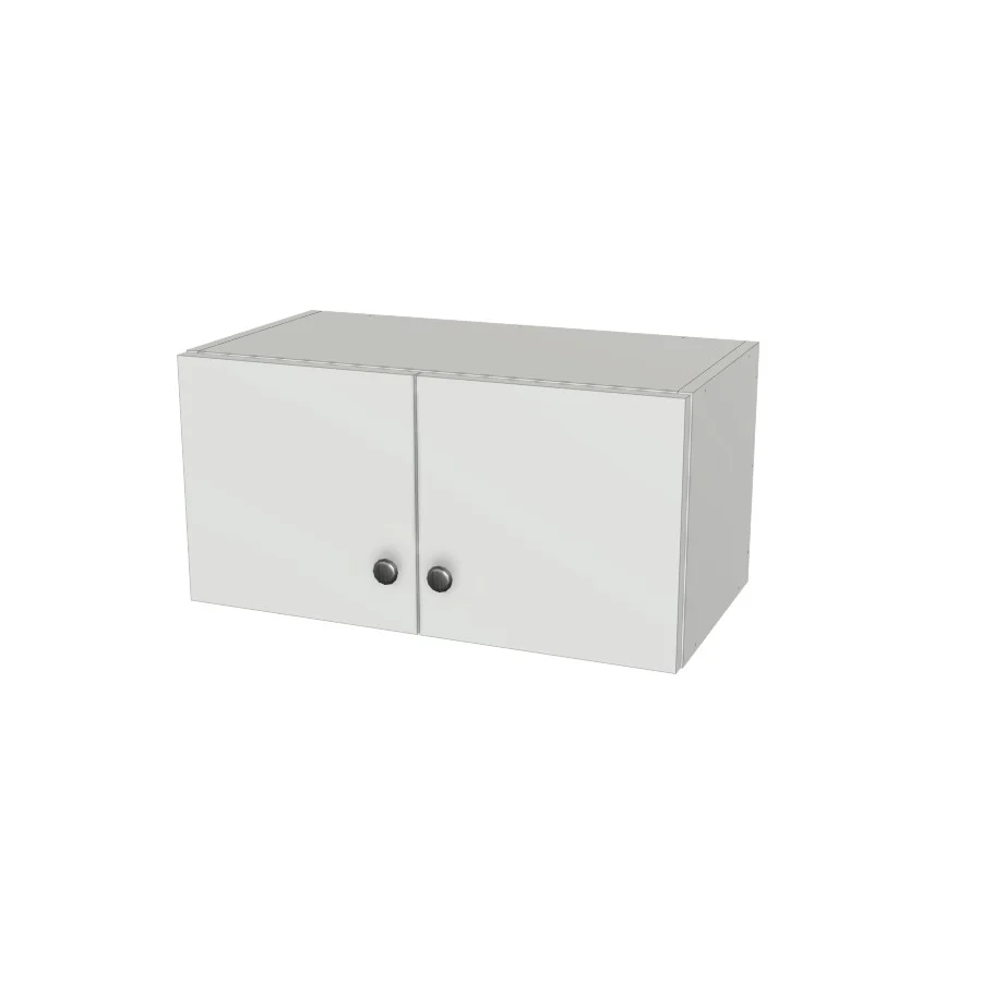 24" Wide x 12" High Wall Cabinet - (White Melamine Boxes - Flat Panel Doors)