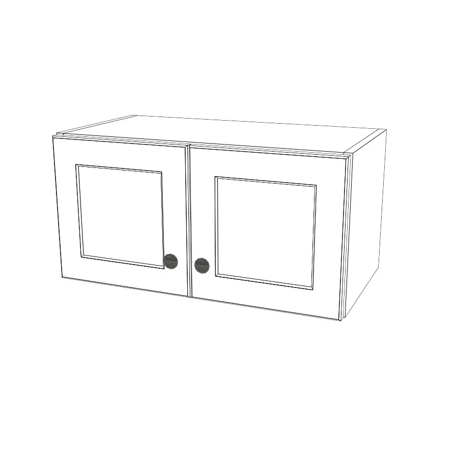 24" Wide x 12" High Wall Cabinet - (White Melamine Cabinets - Painted Doors)