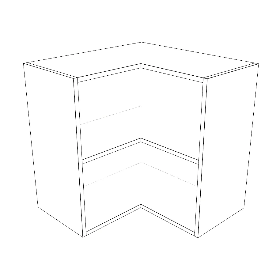 24x24" Wide x 24" High Corner Wall Cabinet - Thermofoil Doors - Image 2