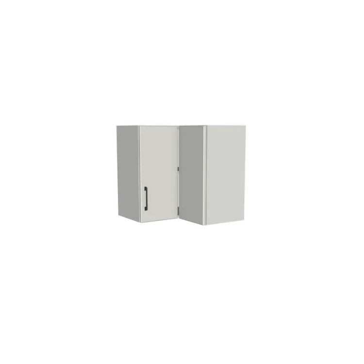 24x24" Wide x 24" High Corner Wall Cabinet - (White Melamine Boxes - Flat Panel Doors)