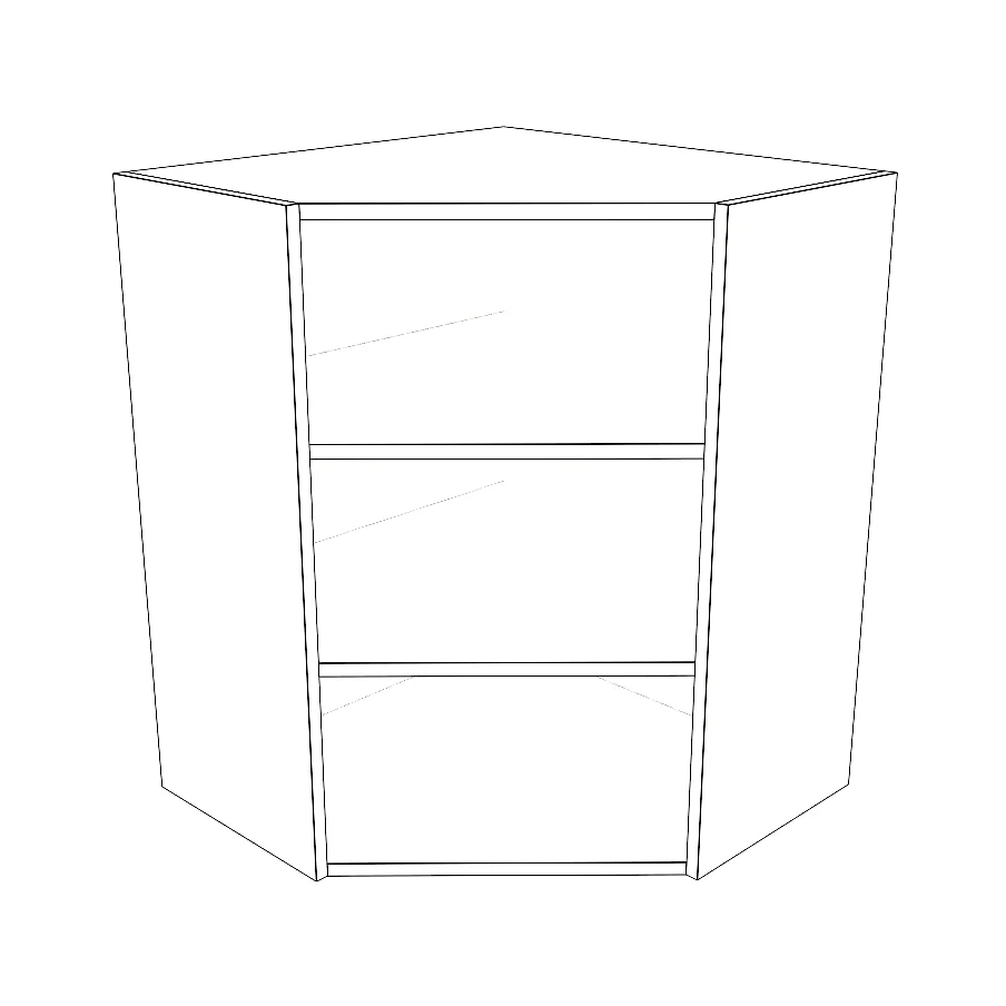 24x24" Wide x 30" High Corner Wall Cabinet - Painted Doors - Image 4