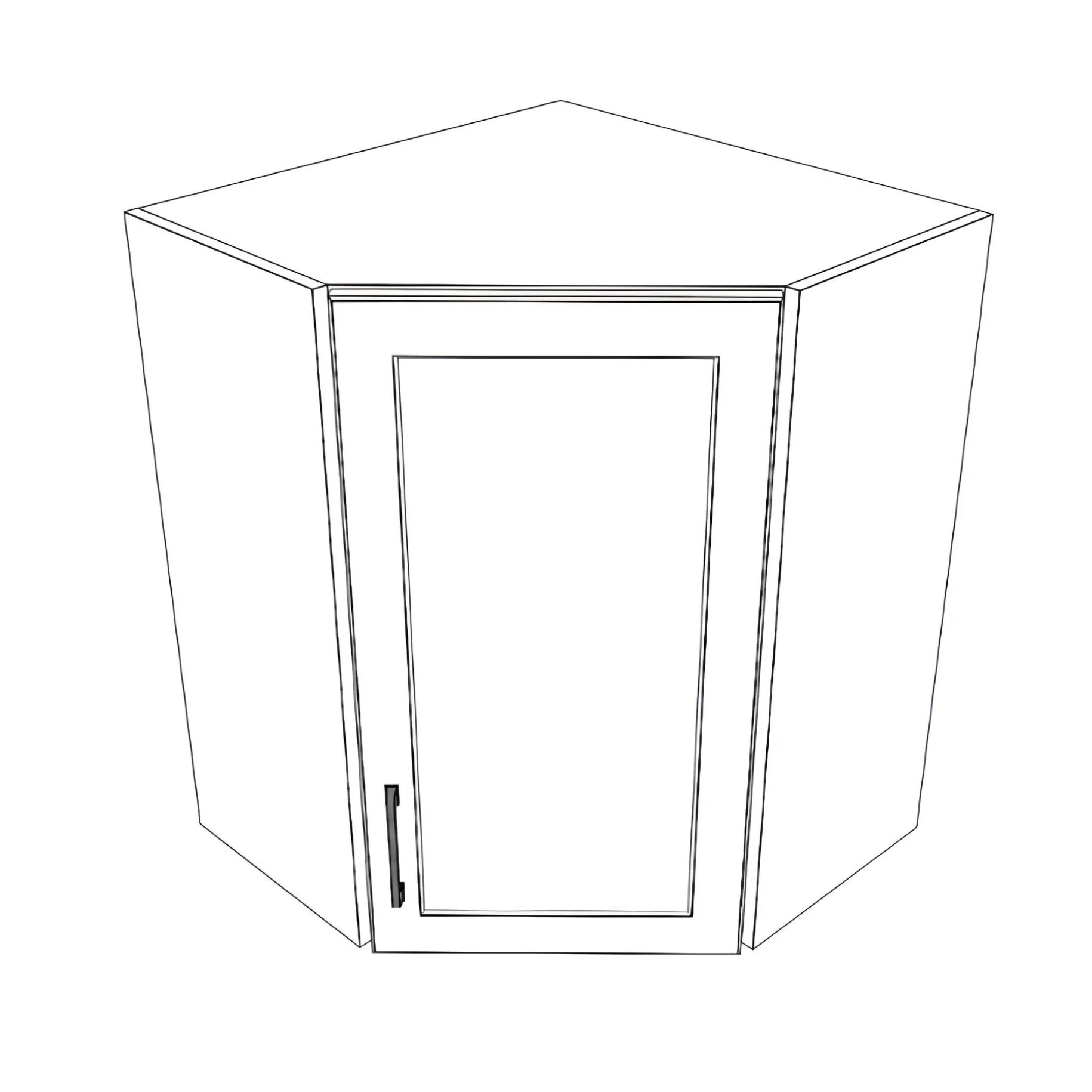 24x24" Wide x 30" High Corner Wall Cabinet - Thermofoil Doors - Image 3