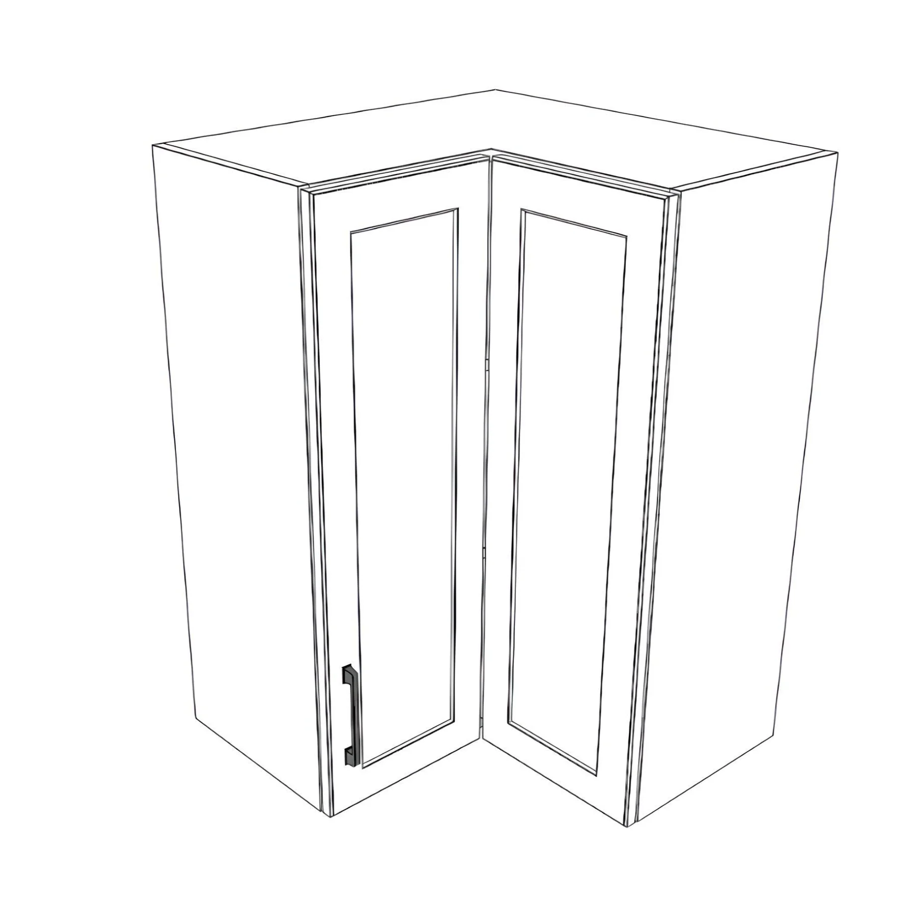 24x24" Wide x 34" High Corner Wall Cabinet - Thermofoil Doors