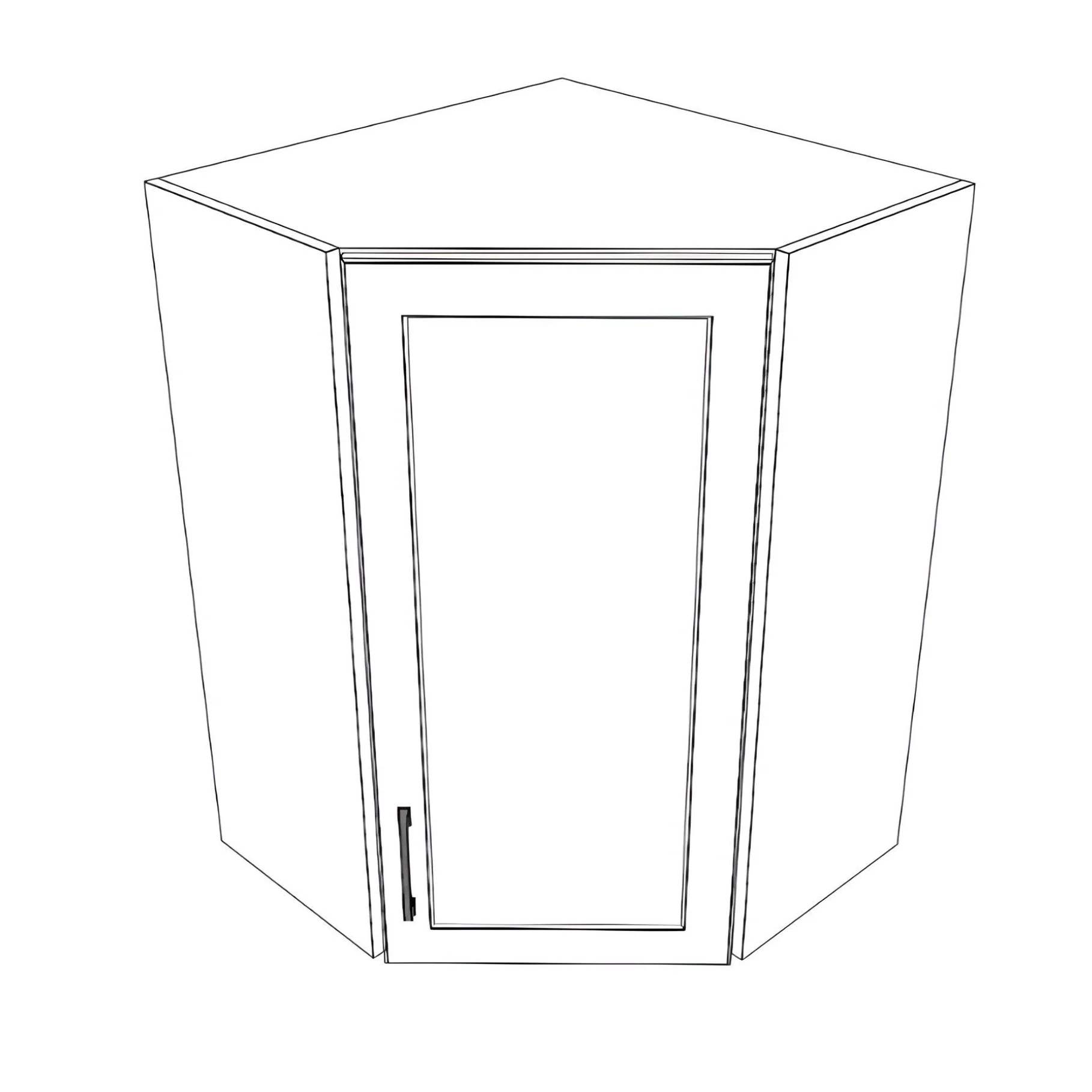 24x24" Wide x 34" High Corner Wall Cabinet - Thermofoil Doors - Image 3