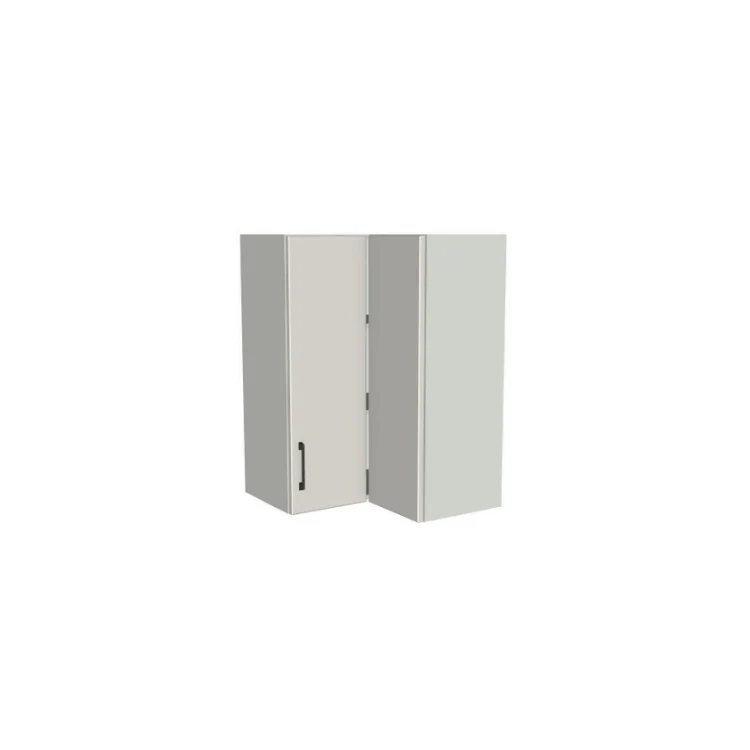 24x24" Wide x 34" High Corner Wall Cabinet - (White Melamine Boxes - Flat Panel Doors)