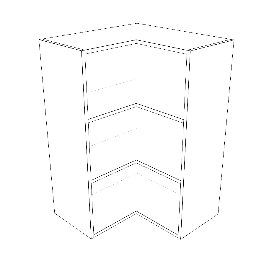 24x24" Wide x 36" High Corner Wall Cabinet - Painted Doors - Image 2