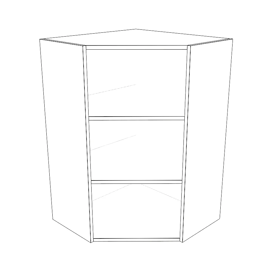 24x24" Wide x 36" High Corner Wall Cabinet - Painted Doors - Image 4