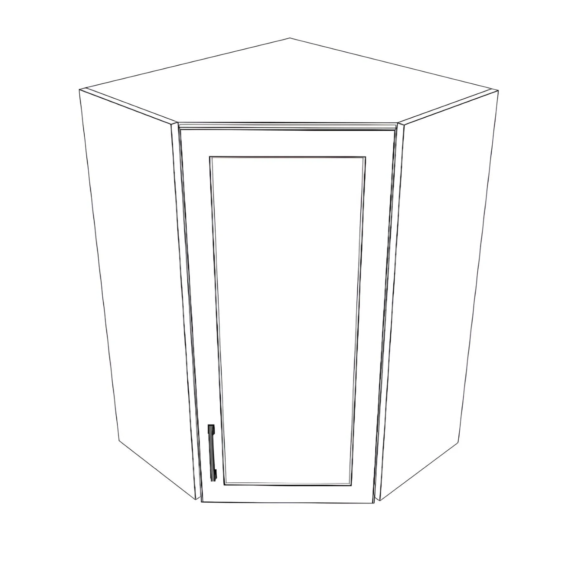 24x24" Wide x 36" High Corner Wall Cabinet - Thermofoil Doors - Image 3