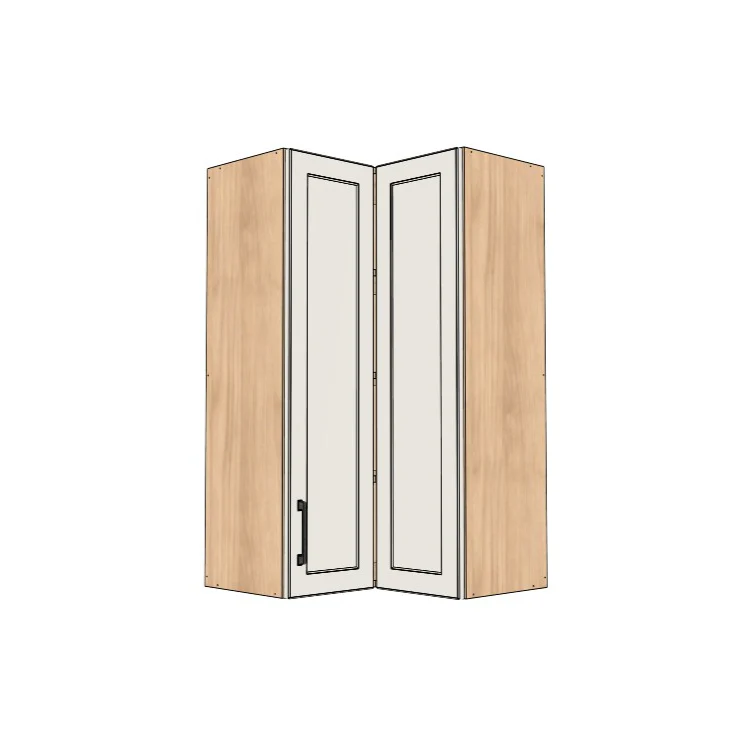 24x24" Wide x 42" High Corner Wall Cabinet - (Hardrock Maple Melamine Boxes - Thermofoil Doors)
