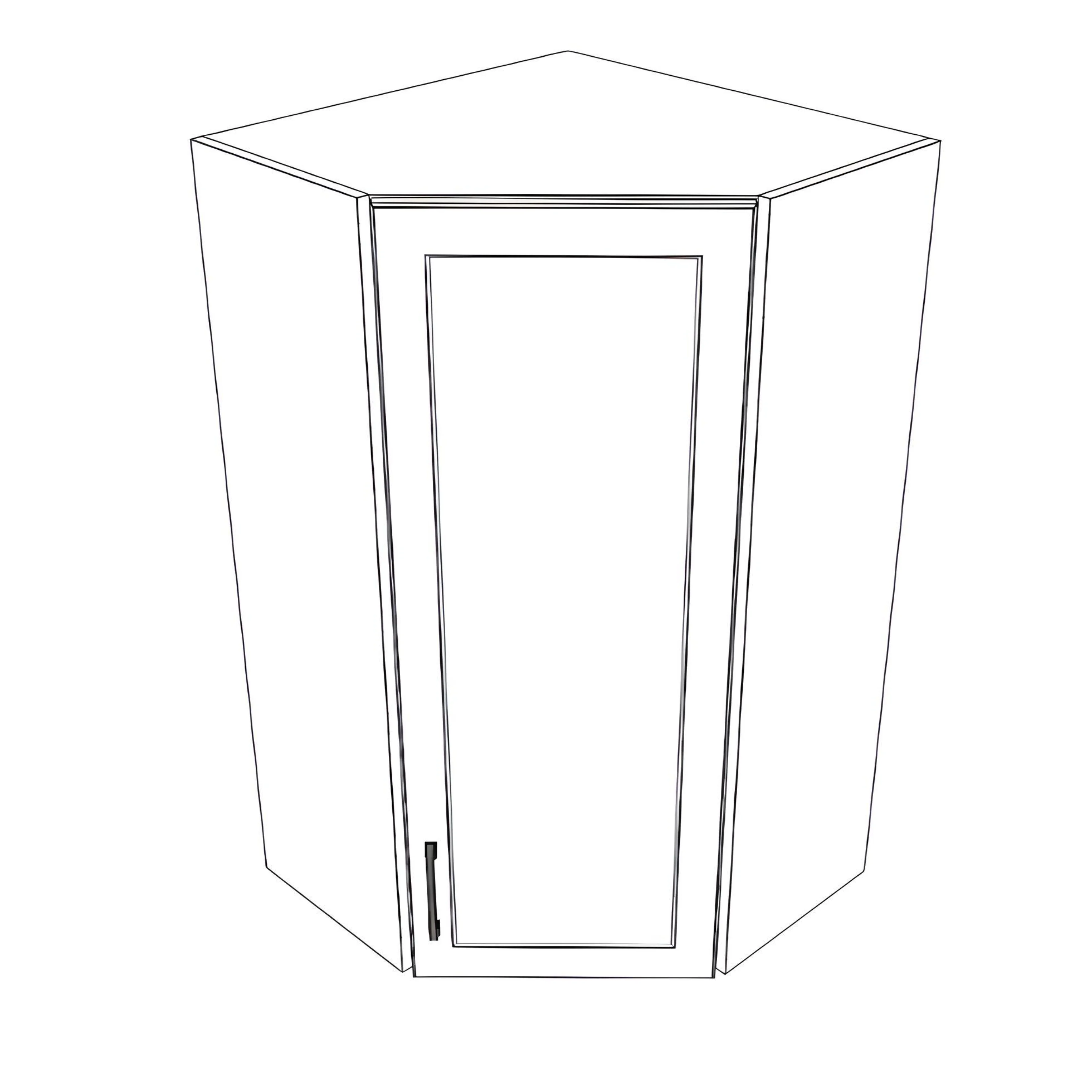 24x24" Wide x 42" High Corner Wall Cabinet - Painted Doors - Image 3