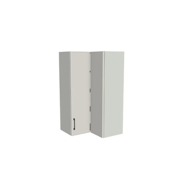 24x24" Wide x 42" High Corner Wall Cabinet - (White Melamine Boxes - Flat Panel Doors)