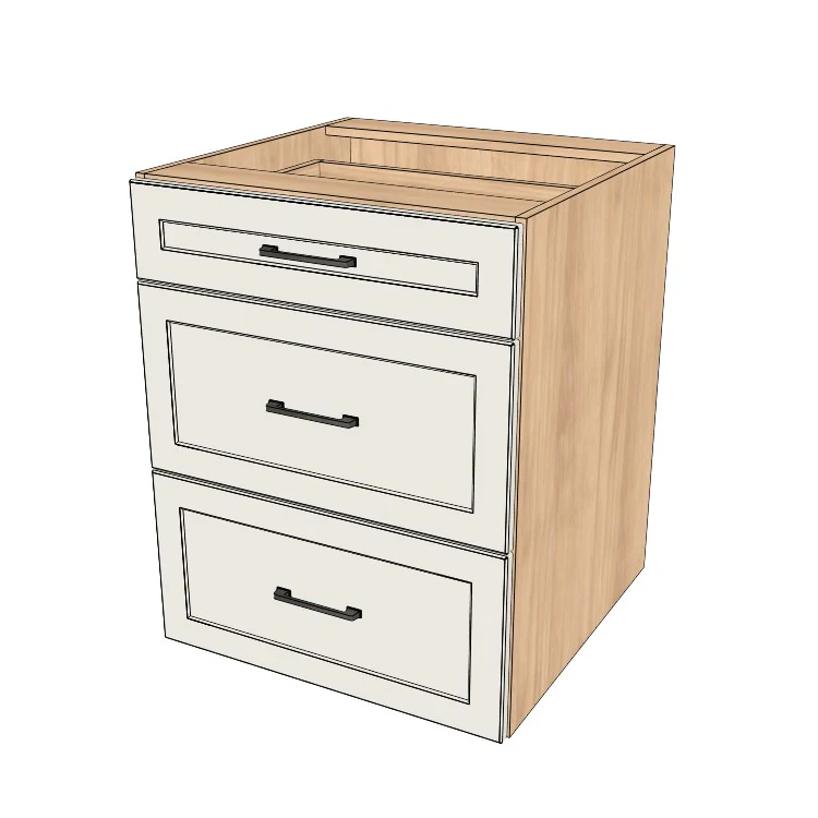 25" Wide Drawer Cabinet - (Hardrock Maple Melamine Boxes - Thermofoil Doors)