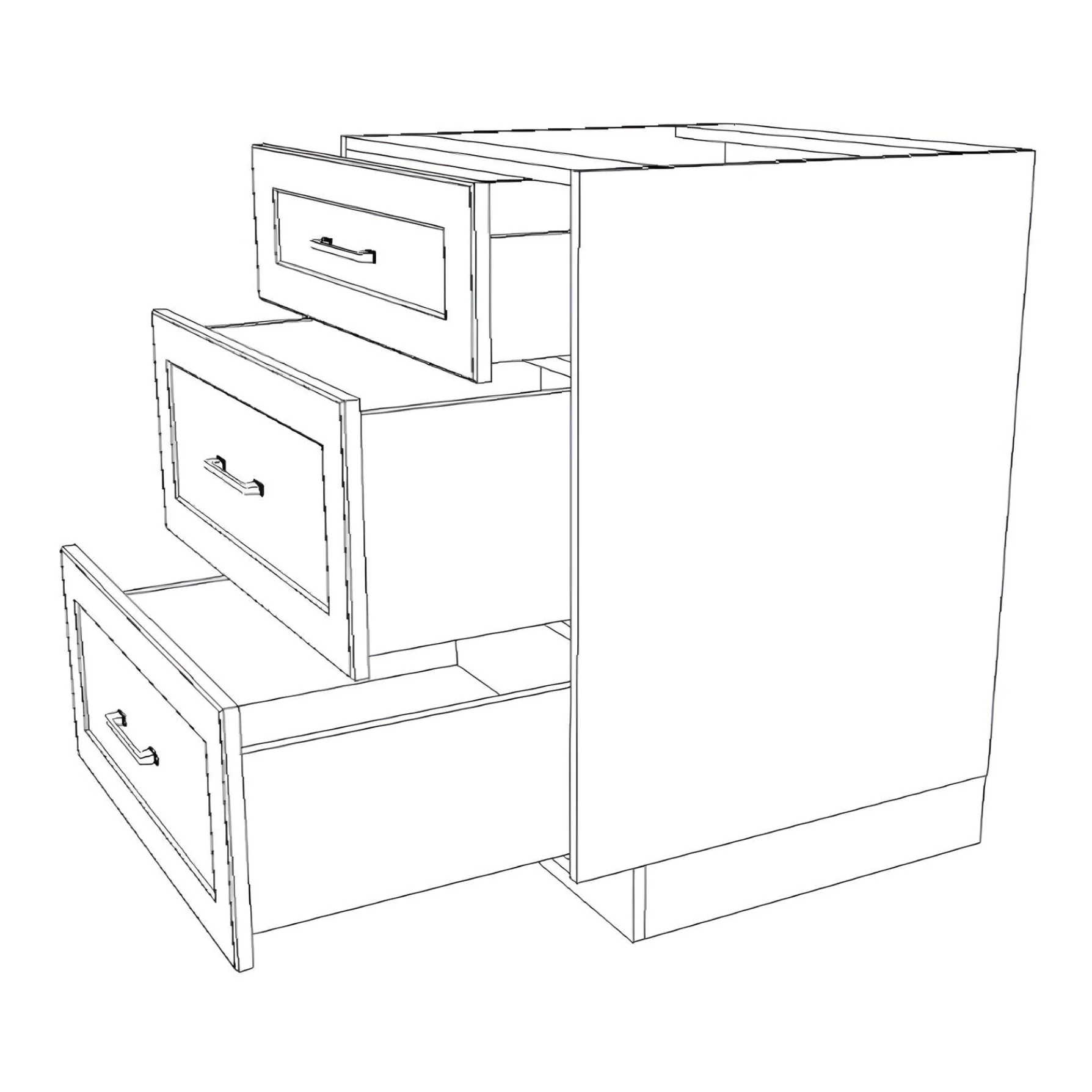 25" Wide Drawer Cabinet - Painted Doors - Image 6