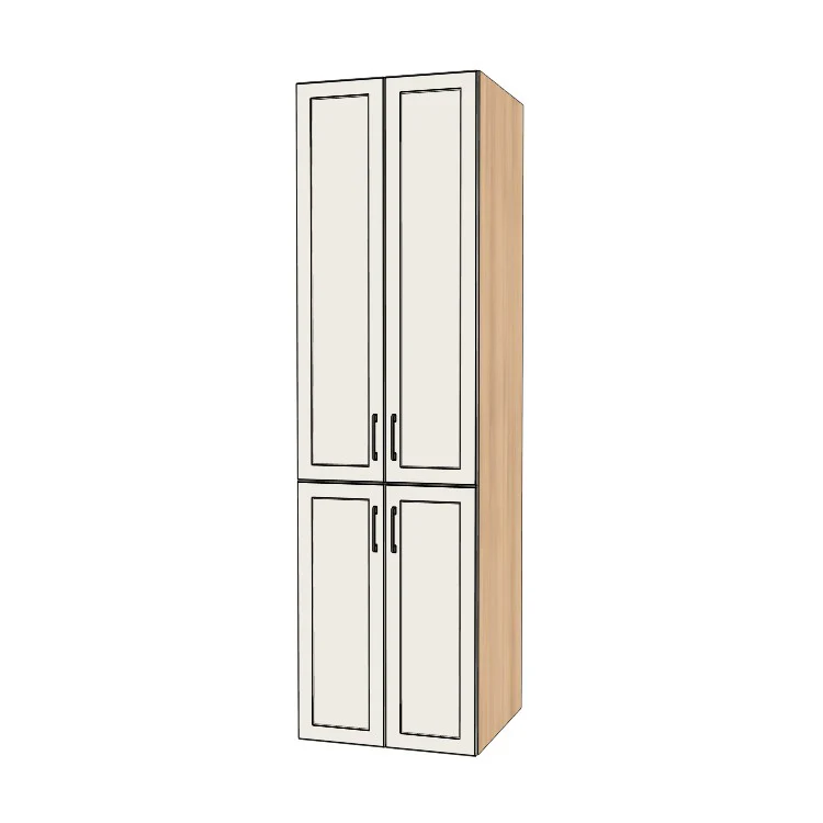 25" Wide Tall Pantry Cabinet - (Hardrock Maple Melamine Boxes - Thermofoil Doors) 24 D