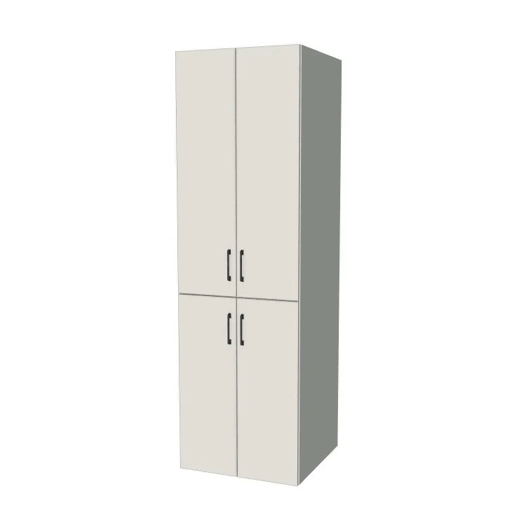 25" Wide Tall Pantry Cabinet - (White Melamine Boxes - Flat Panel Doors) 24 D