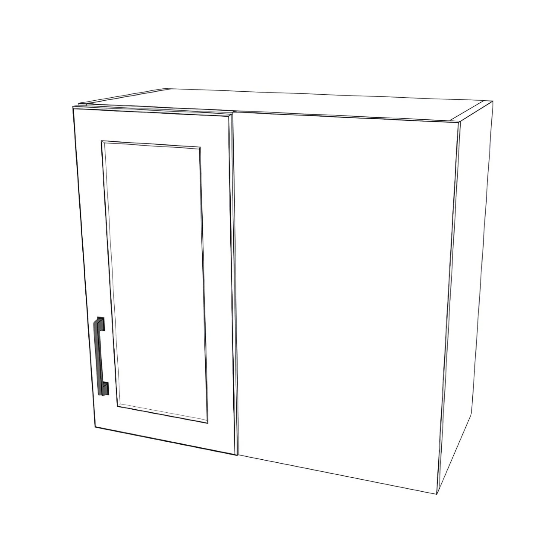 26" Wide 24" High Blind Corner Wall Cabinet - Door on Right/Left Side - Thermofoil Doors