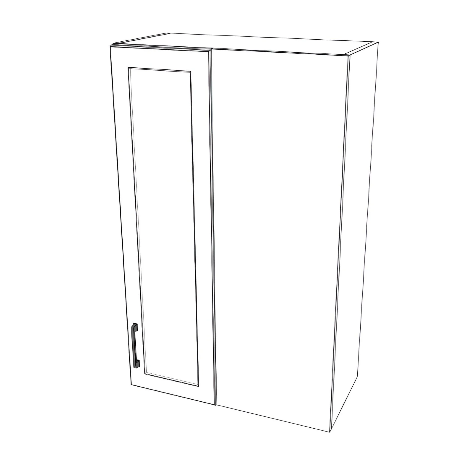 26" Wide 42" High Blind Corner Wall Cabinet - Door on Right/Left Side - Thermofoil Doors