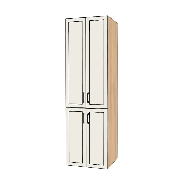 26" Wide Tall Pantry Cabinet - (Hardrock Maple Melamine Boxes - Painted Doors) 24 D