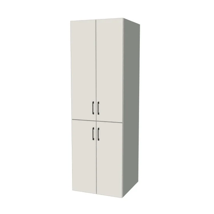 26" Wide Tall Pantry Cabinet - (White Melamine Boxes - Flat Panel Doors) 24 D