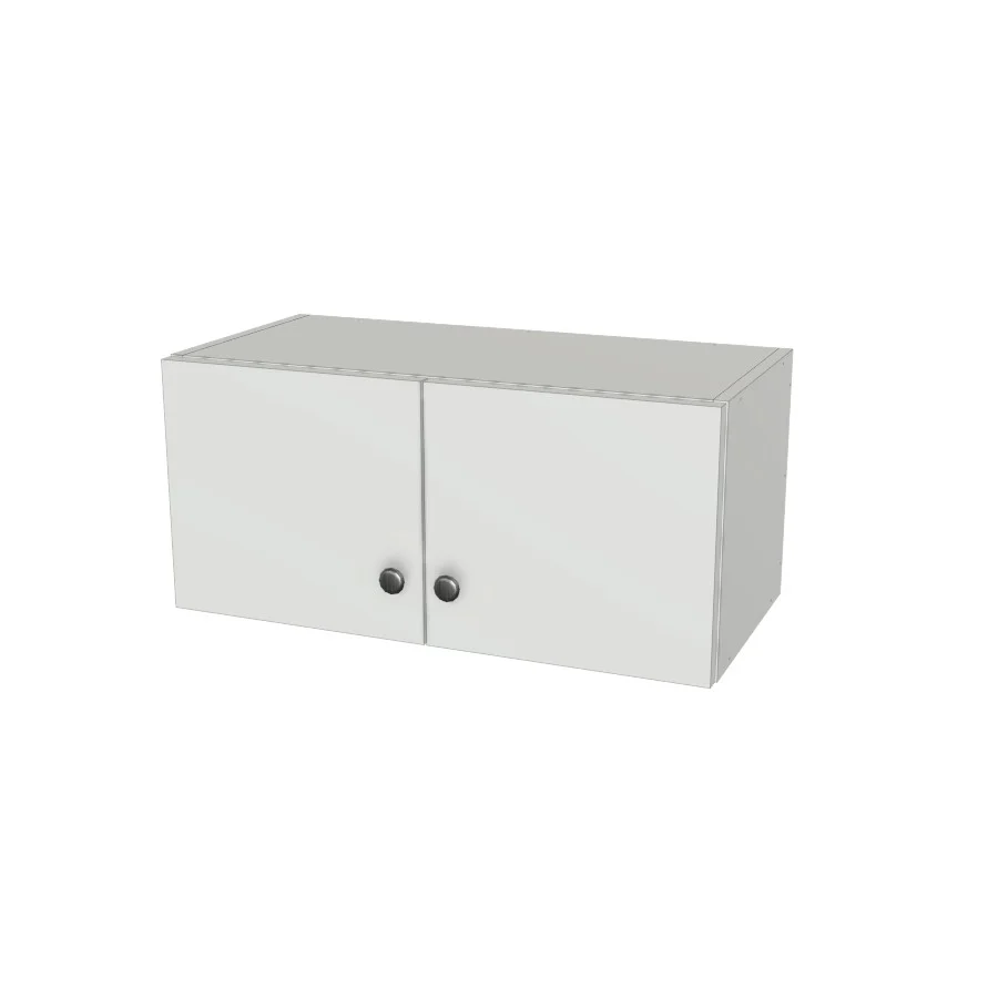 26" Wide x 12" High Wall Cabinet - (White Melamine Boxes - Flat Panel Doors)