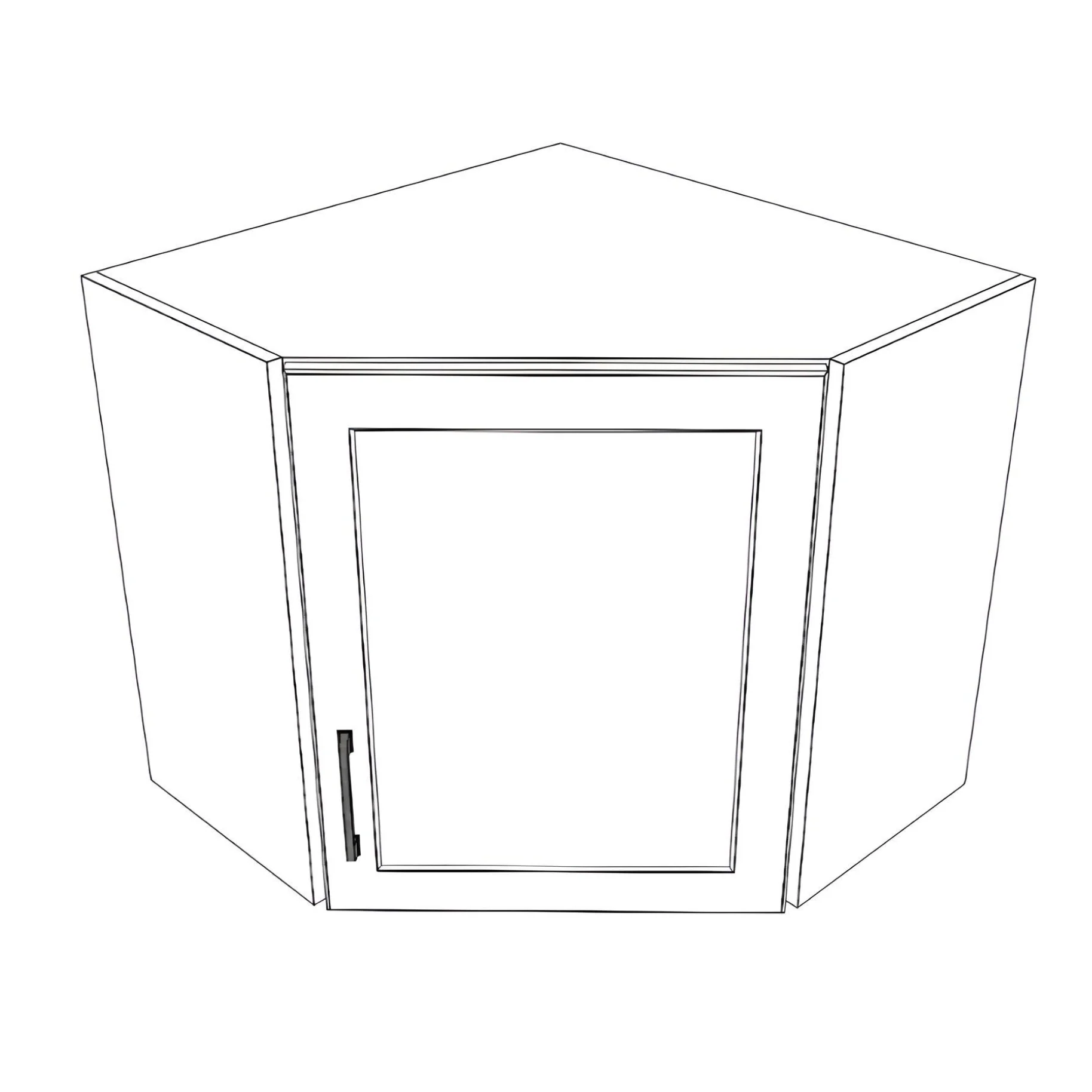 26x26" Wide x 24" High Corner Wall Cabinet - Thermofoil Doors - Image 3