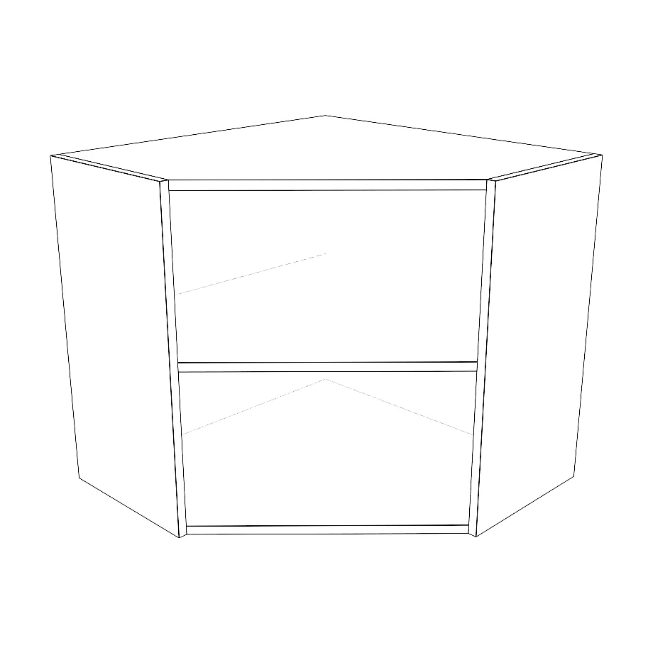 26x26" Wide x 24" High Corner Wall Cabinet - Thermofoil Doors - Image 4