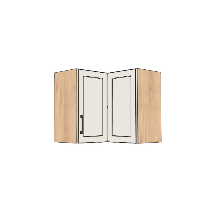 26x26" Wide x 24" High Corner Wall Cabinet - (Hardrock Maple Melamine Boxes - Thermofoil Doors)