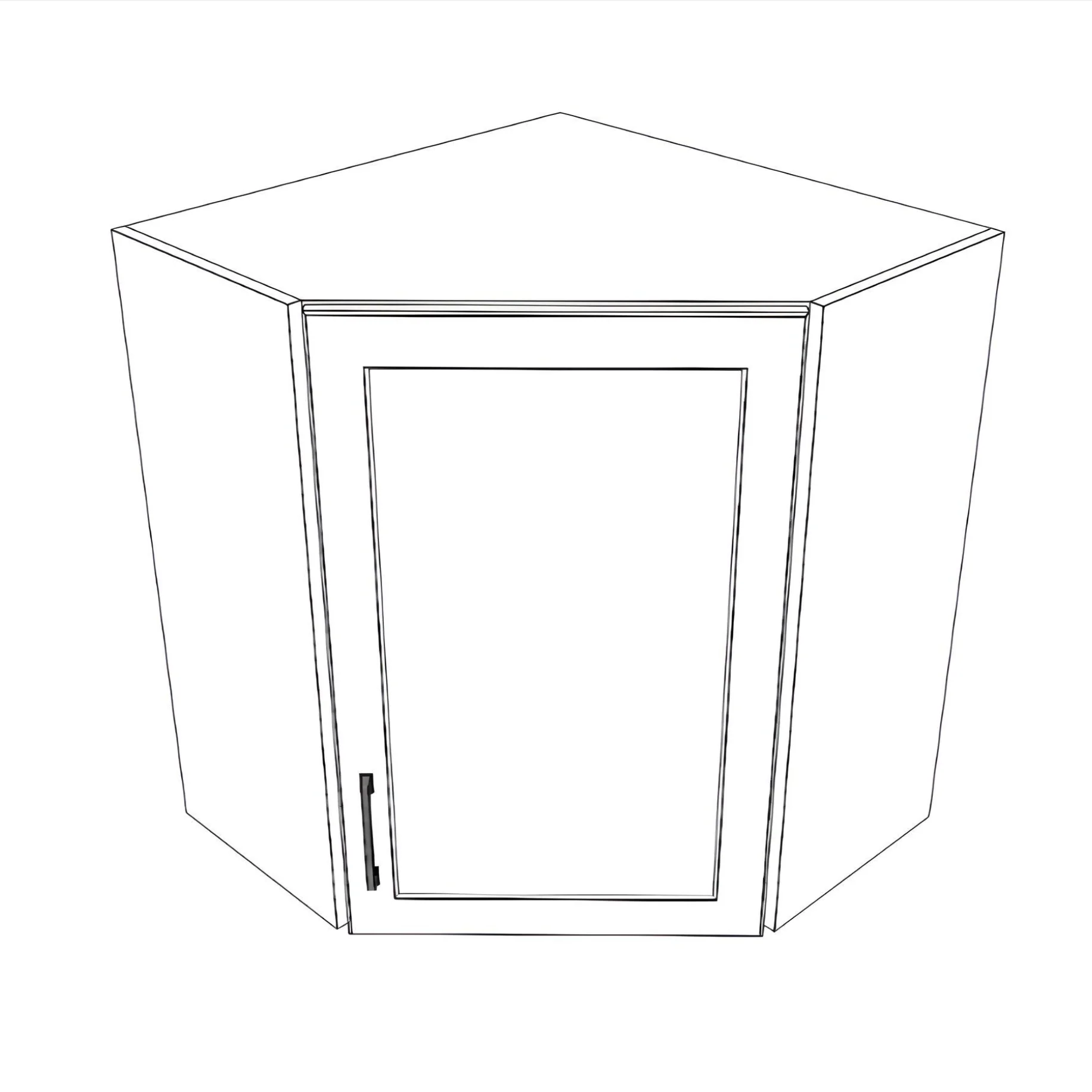 26x26" Wide x 30" High Corner Wall Cabinet - Thermofoil Doors - Image 3