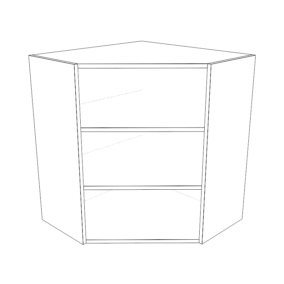 26x26" Wide x 30" High Corner Wall Cabinet - Thermofoil Doors - Image 4