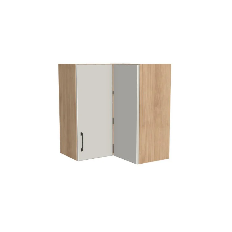 26x26" Wide x 30" High Corner Wall Cabinet - (Hardrock Maple Melamine Boxes - Flat Panel Doors)