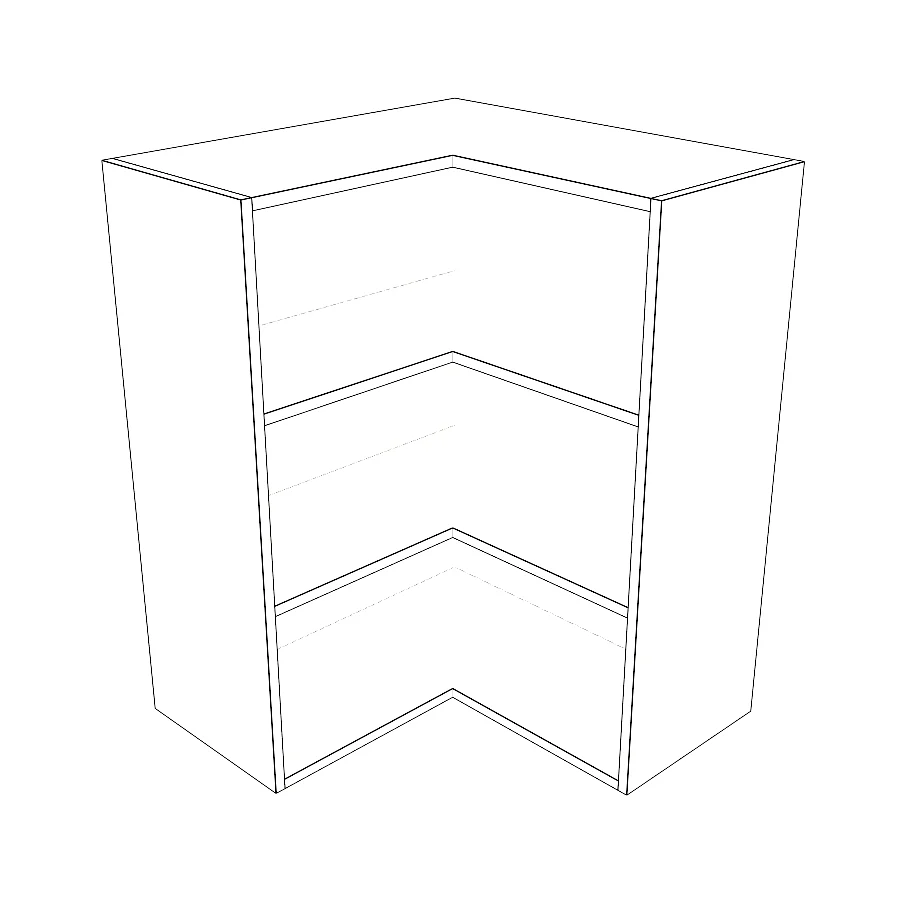 26x26" Wide x 34" High Corner Wall Cabinet - Thermofoil Doors - Image 2