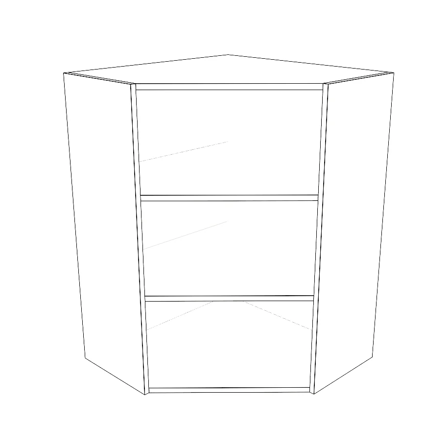 26x26" Wide x 36" High Corner Wall Cabinet - Painted Doors - Image 4