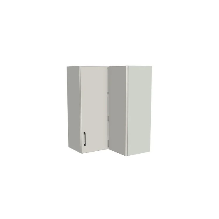 26x26" Wide x 36" High Corner Wall Cabinet - (White Melamine Boxes - Flat Panel Doors)