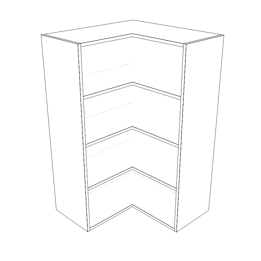 26x26" Wide x 42" High Corner Wall Cabinet - Thermofoil Doors - Image 2