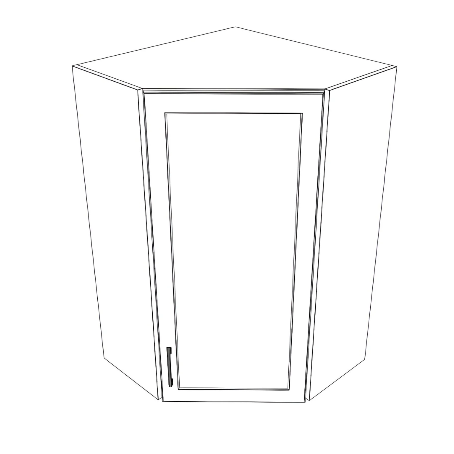 26x26" Wide x 42" High Corner Wall Cabinet - Thermofoil Doors - Image 3
