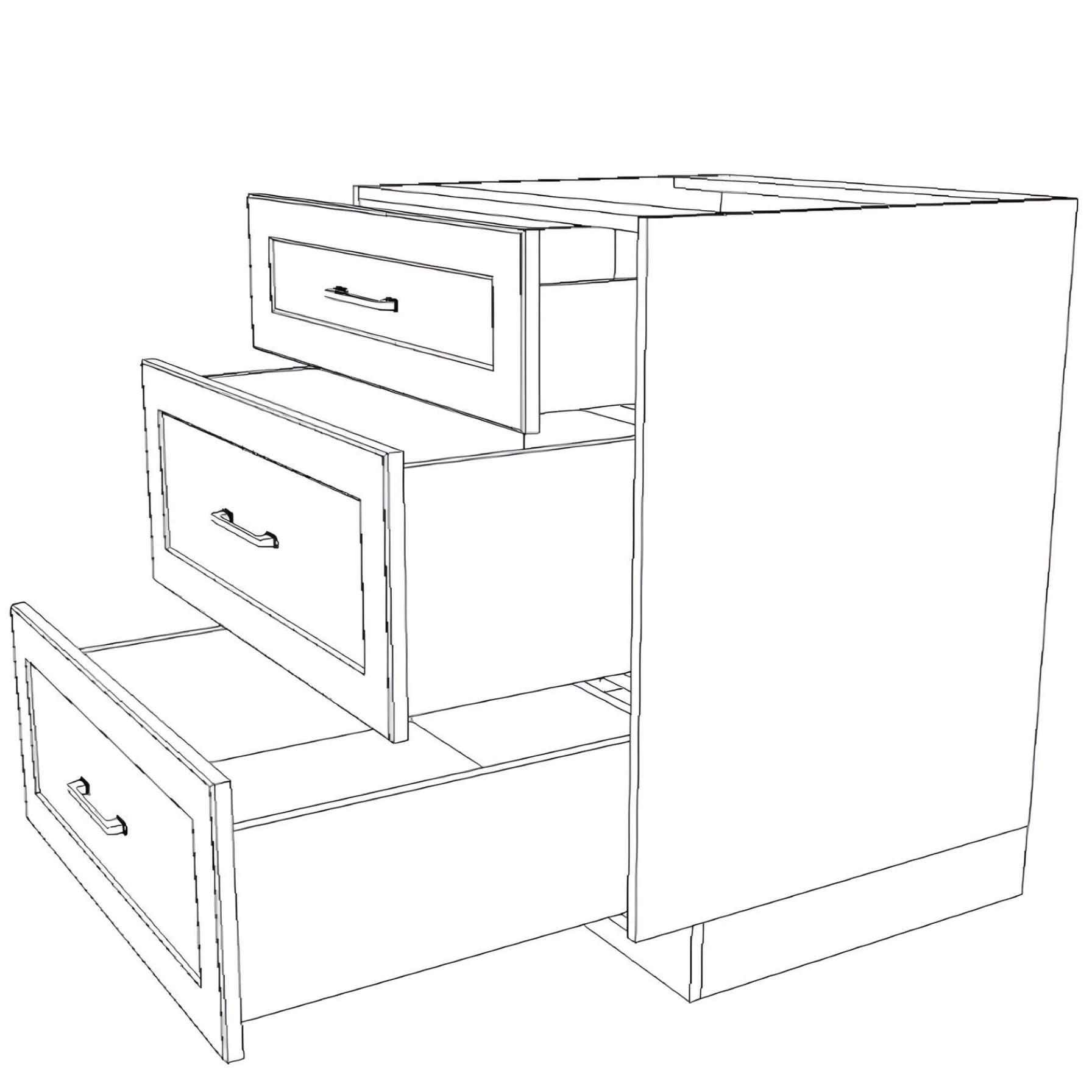 27" Wide Drawer Cabinet - Thermofoil Doors - Image 6