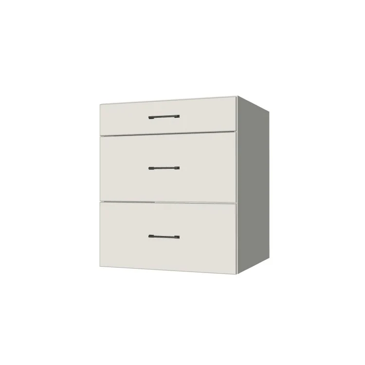 27" Wide Drawer Cabinet - (White Melamine Boxes - Flat Panel Doors)