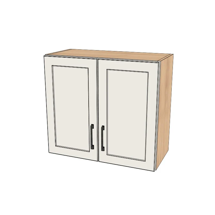 27" Wide x 24" High Wall Cabinet - (Hardrock Maple Melamine Boxes - Painted Doors)