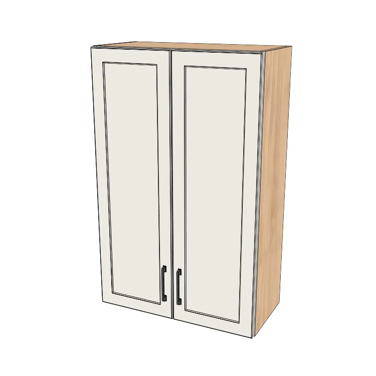 27" Wide x 42" High Wall Cabinet - (Hardrock Maple Melamine Boxes - Thermofoil Doors)