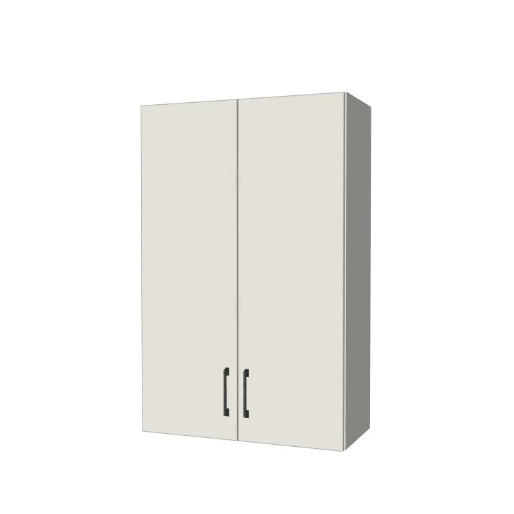 27" Wide x 42" High Wall Cabinet - (White Melamine Boxes - Flat Panel Doors)
