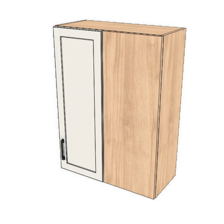 28" Wide 38" High Blind Corner Wall Cabinet - Door on Right/Left Side - (Hardrock Maple Melamine Boxes - Thermofoil Doors) - Image 2