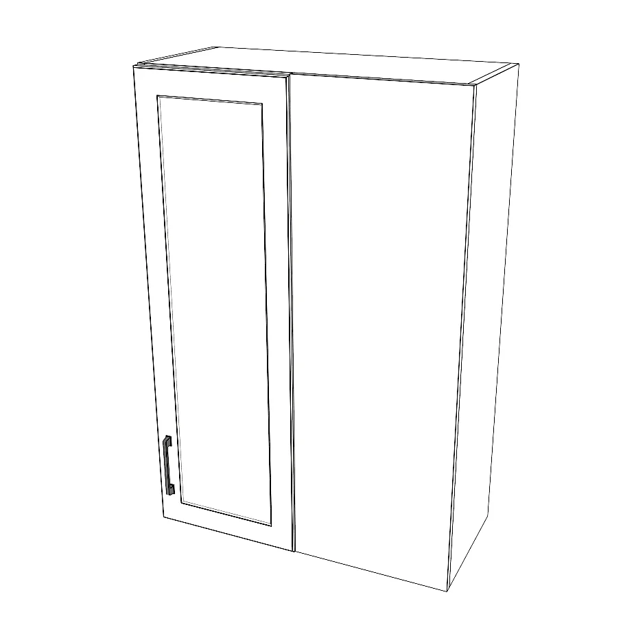 28" Wide 42" High Blind Corner Wall Cabinet - Door on Right/Left Side - Thermofoil Doors