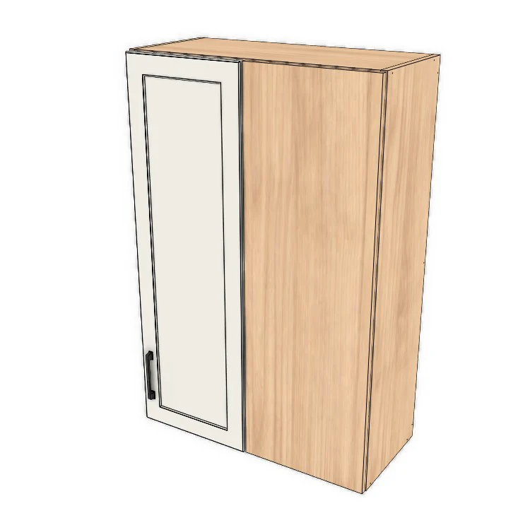 28" Wide 42" High Blind Corner Wall Cabinet - Door on Right/Left Side - (Hardrock Maple Melamine Boxes - Painted Doors) - Image 2