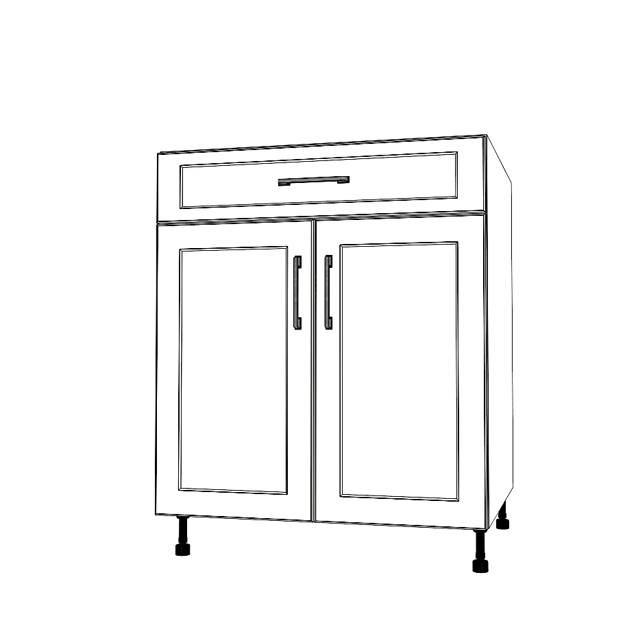 28" Wide Base Cabinet With Drawer On Top - Thermofoil Doors