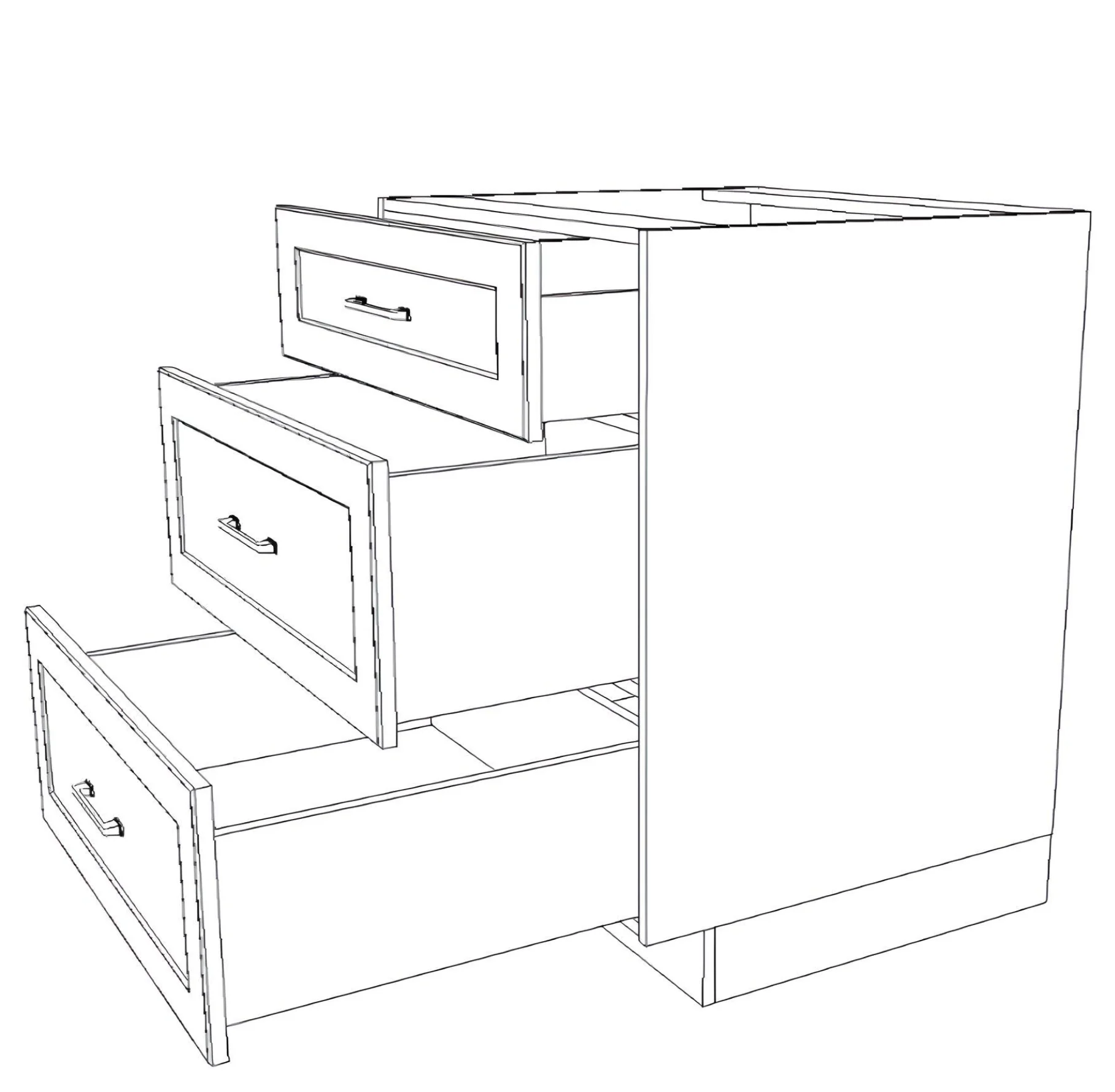 28" Wide Drawer Cabinet - Thermofoil Doors - Image 6