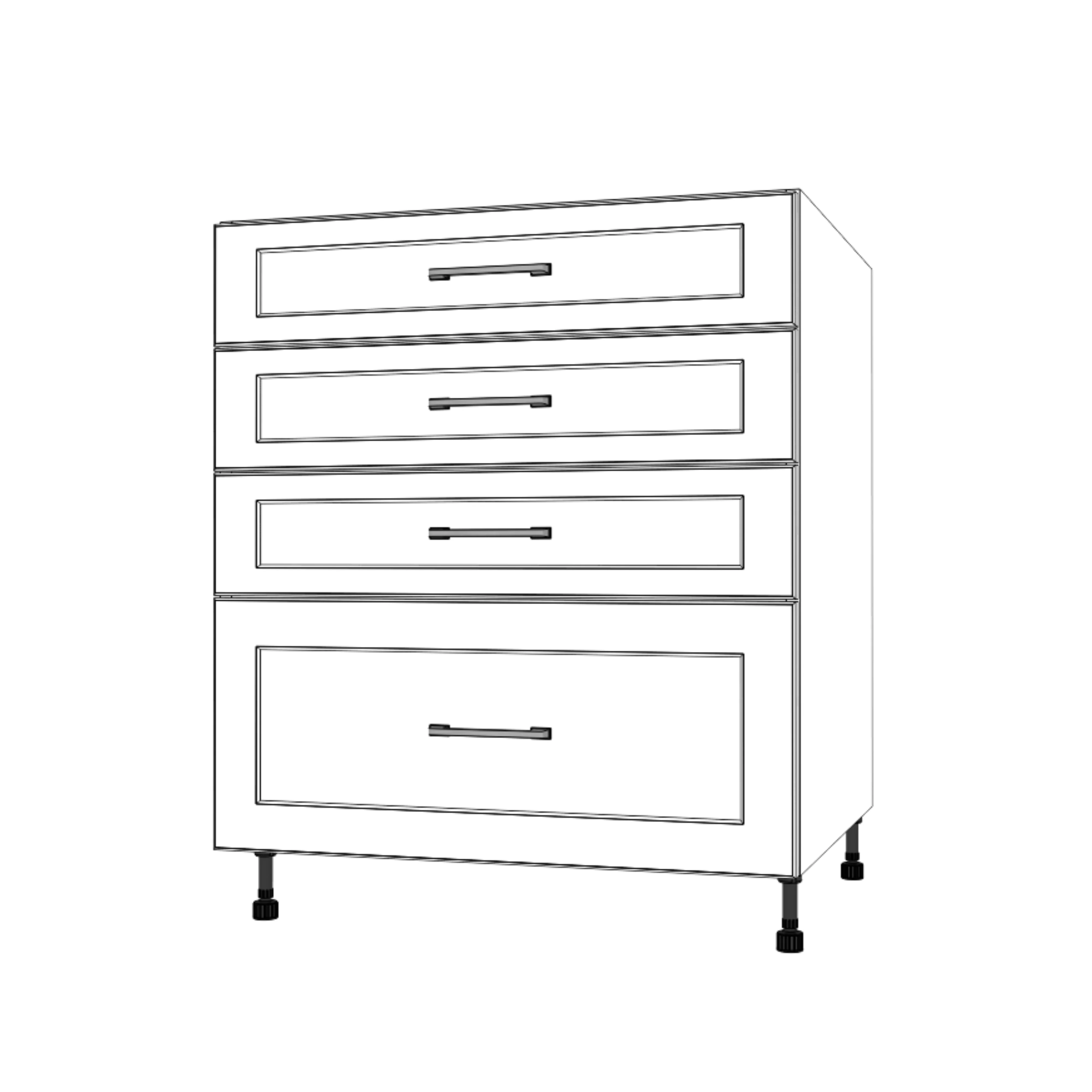 29" Wide Drawer Cabinet - Painted Doors - Image 2