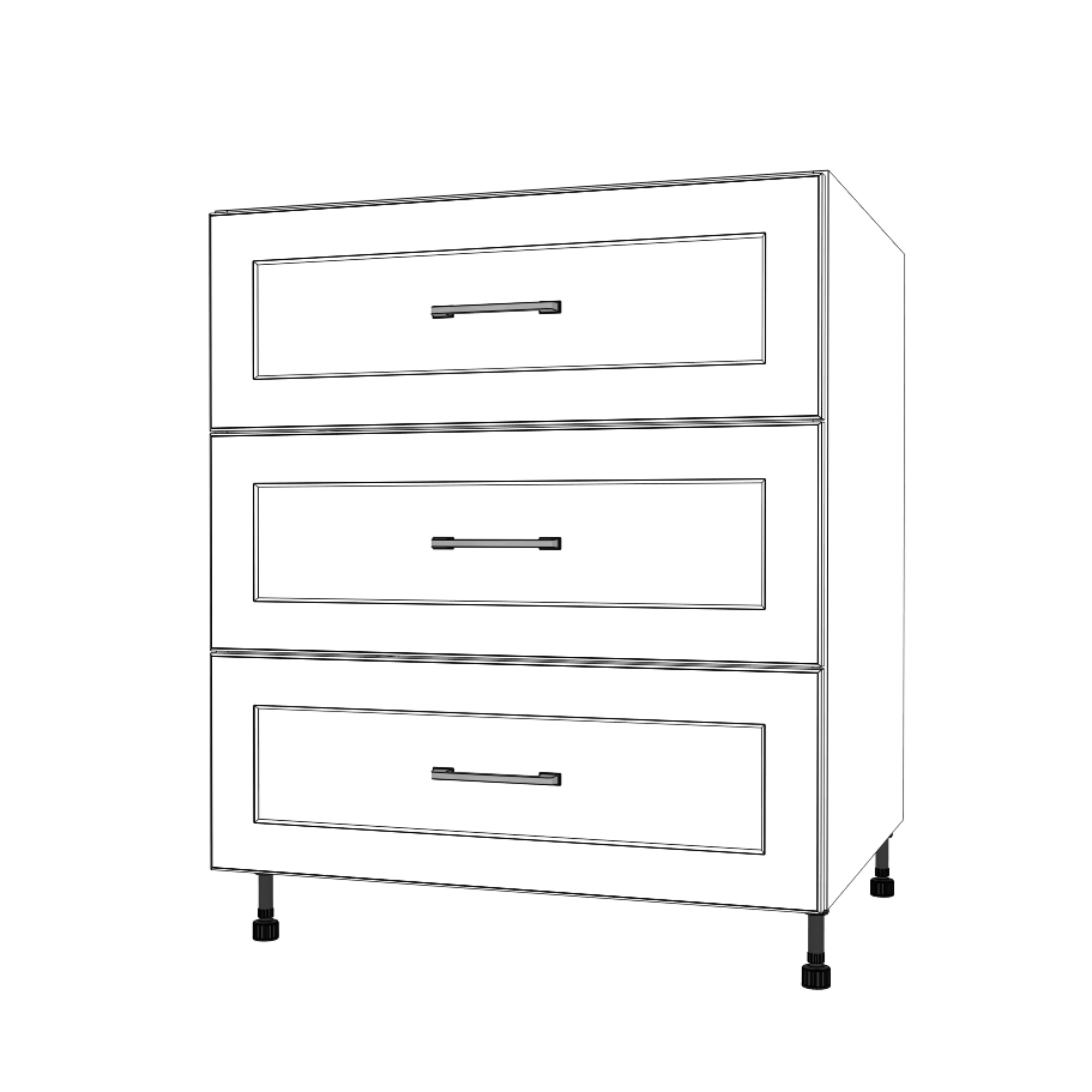 29" Wide Drawer Cabinet - Painted Doors - Image 4