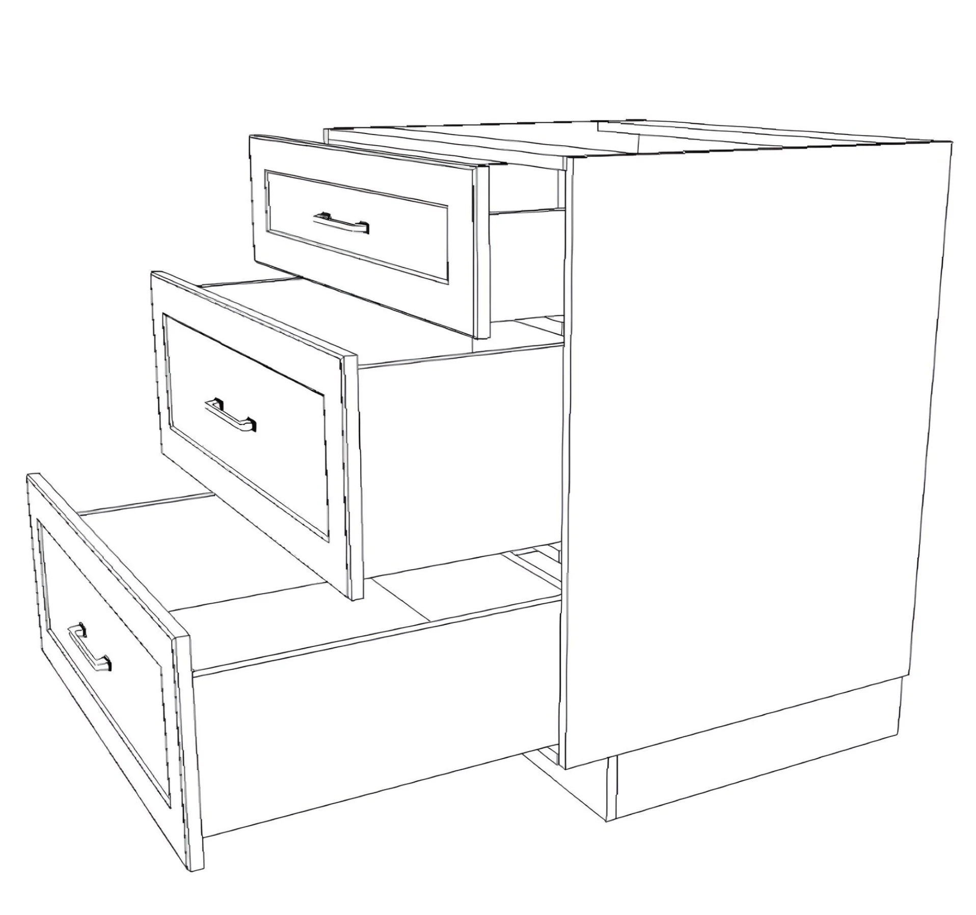 29" Wide Drawer Cabinet - Painted Doors - Image 6