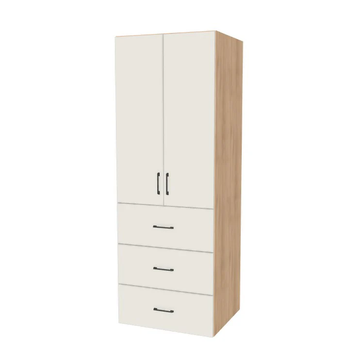29" Wide Tall Pantry Cabinet with Drawer - (Hardrock Maple Melamine Boxes - Flat Panel Doors) 24 D